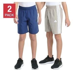 NWT! Boys’ Adidas 2‑Pack Active Shorts Blue/Tan Size M (10–12)